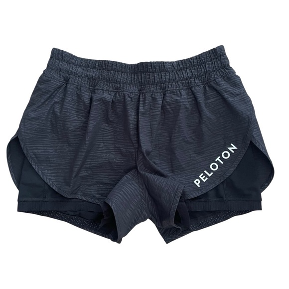 Lululemon Bootcamp Ready Short 3.5" Stride Embossed Black Peloton Logo Size 12 - Picture 1 of 9